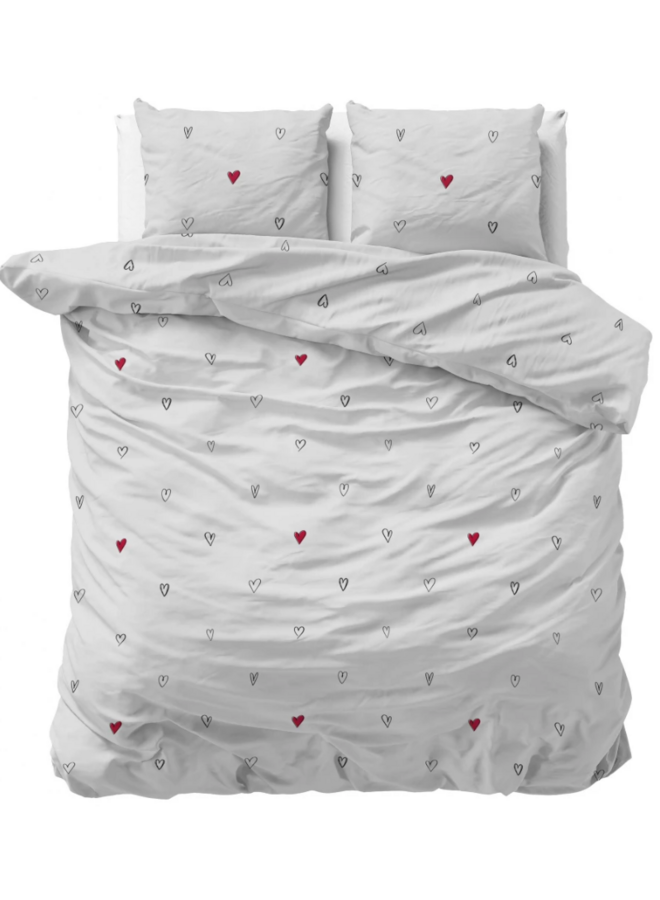 Dekbedovertrek Hearts Everywhere Wit - Microvezel PL3