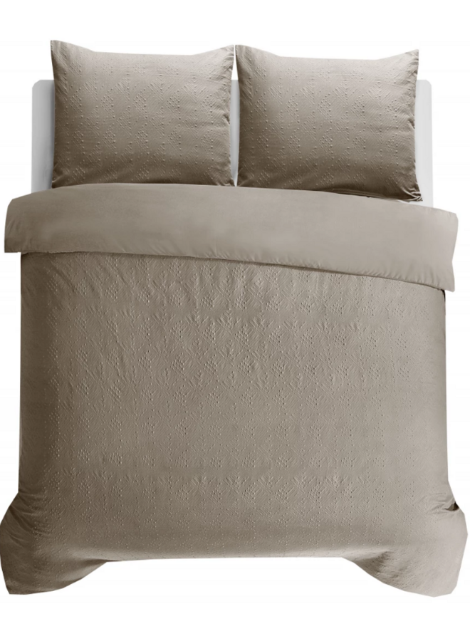 Dekbedovertrek Milano 3D Taupe/Grijs - Microvezel