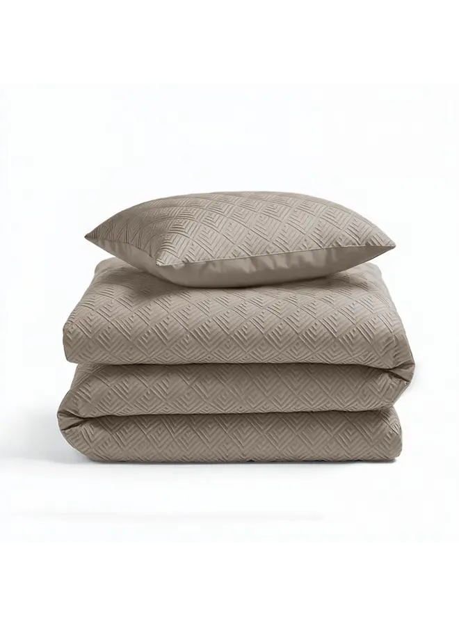 Sleeptime Dekbedovertrek Milano 3D Taupe/Grijs - Microvezel