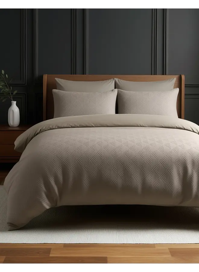 Sleeptime Dekbedovertrek Milano 3D Taupe/Grijs - Microvezel