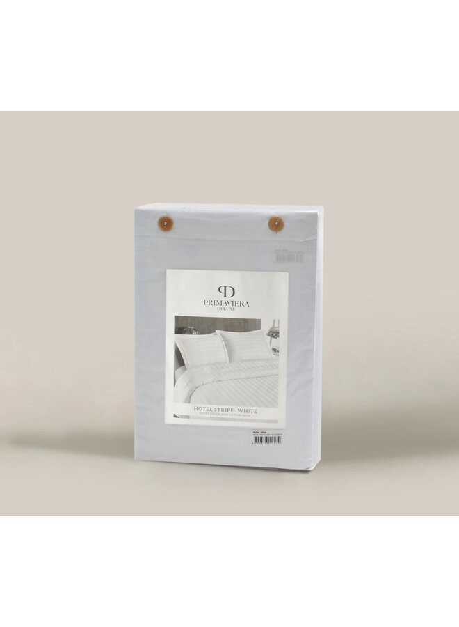 Primaviera Deluxe Dekbedovertrek Hotel Stripe Wit - Katoensatijn