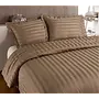 Primaviera Deluxe Dekbedovertrek Hotel Stripe Taupe - Katoensatijn