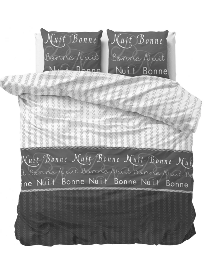 Sleeptime Dekbedovertrek Bonne Nuit 4 Antraciet - Blended Katoen