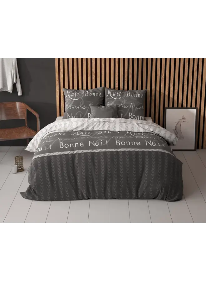 Sleeptime Dekbedovertrek Bonne Nuit 4 Antraciet - Blended Katoen