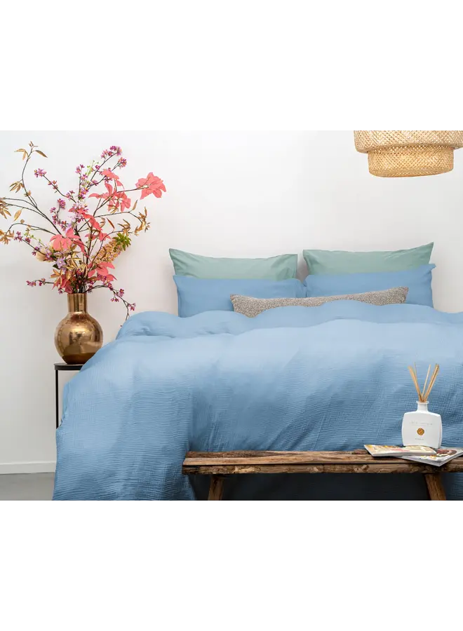 Dreamhouse Dekbedovertrek Mousseline Perkal Sky Blauw - Percaline Katoen