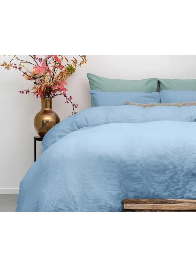 Dreamhouse Dekbedovertrek Mousseline Perkal Sky Blauw - Percaline Katoen