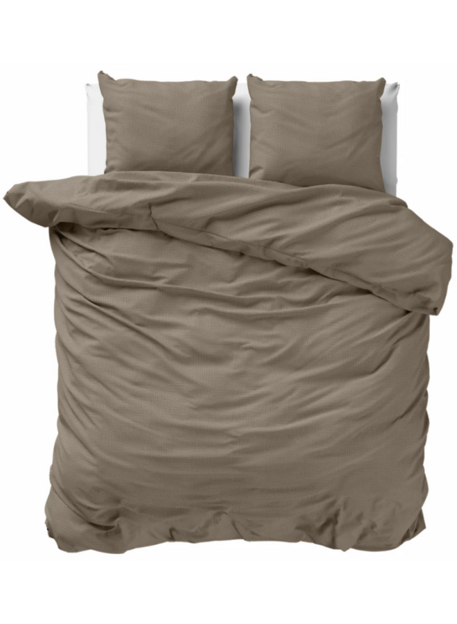 Dekbedovertrek Mousseline Perkal Taupe - Mousseline Katoen