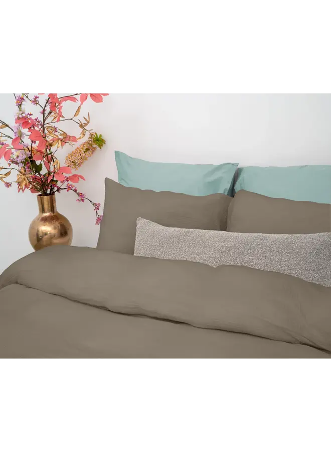 Dreamhouse Dekbedovertrek Mousseline Perkal Taupe - Percaline Katoen