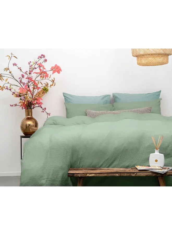Dreamhouse Dekbedovertrek Mousseline Groen - Percaline Katoen