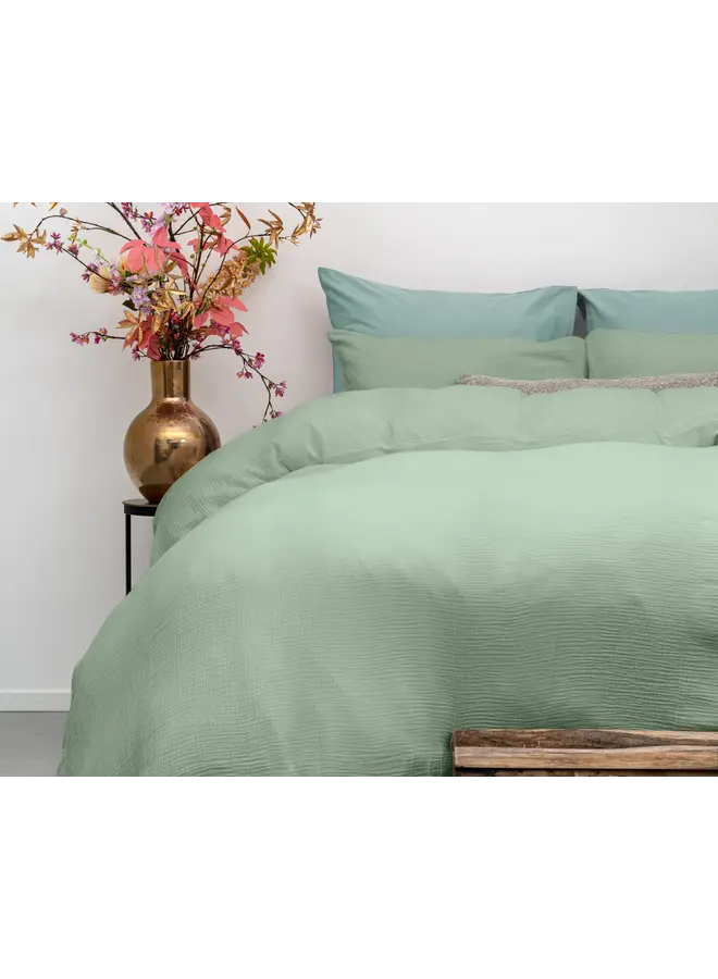 Dreamhouse Dekbedovertrek Mousseline Groen - Percaline Katoen