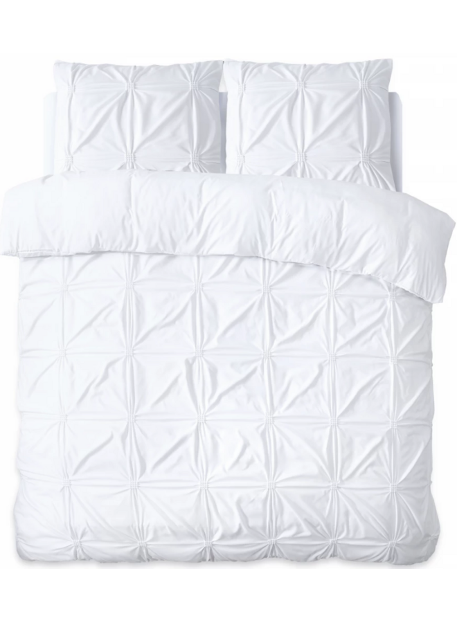 Sleeptime Dekbedovertrek Punch Pintuck Wit - Microvezel