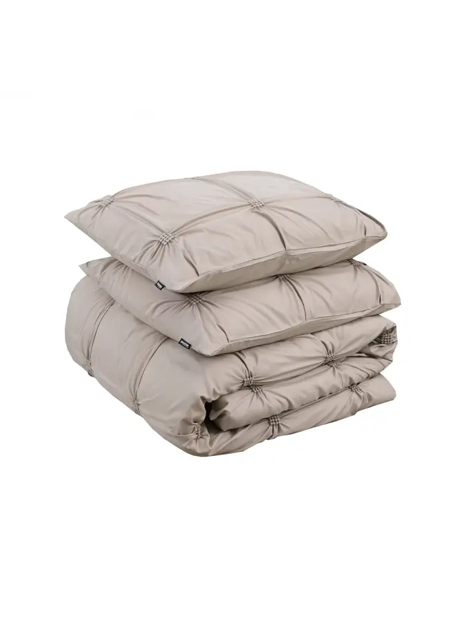 Sleeptime Dekbedovertrek Punch Pintuck Taupe - Microvezel
