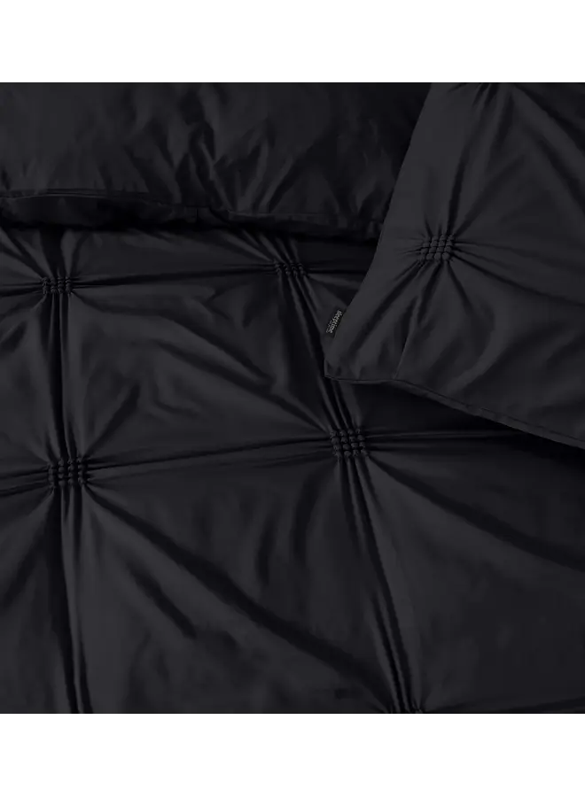 Sleeptime Dekbedovertrek Punch Pintuck Zwart - Microvezel