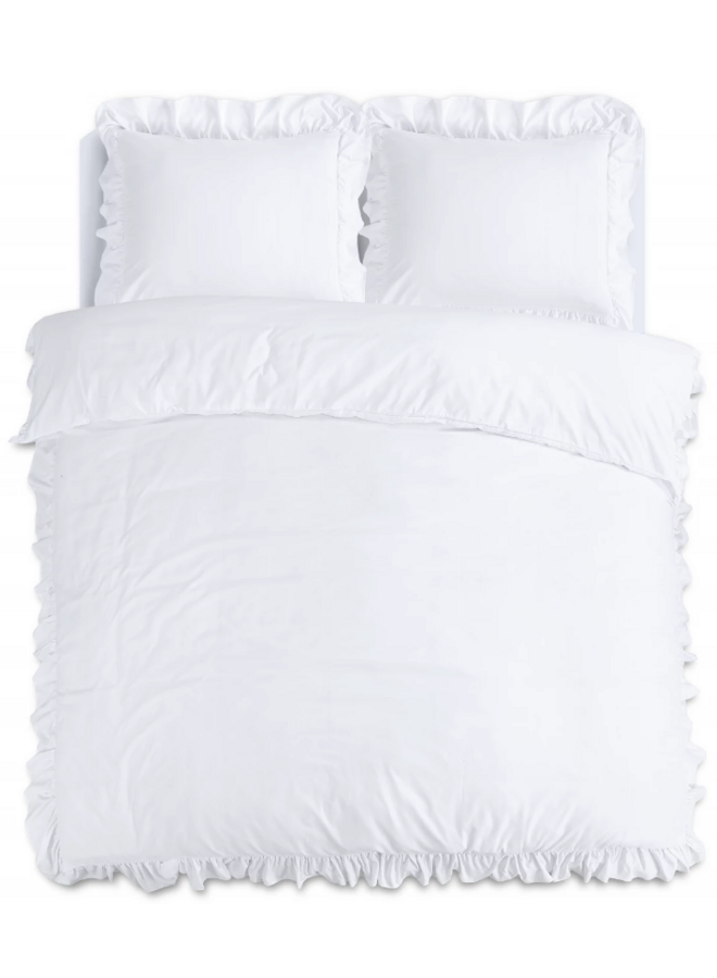 Dekbedovertrek Ruffles Wit - Microvezel