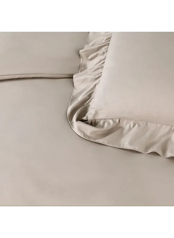 Sleeptime Dekbedovertrek Ruffles Taupe - Microvezel