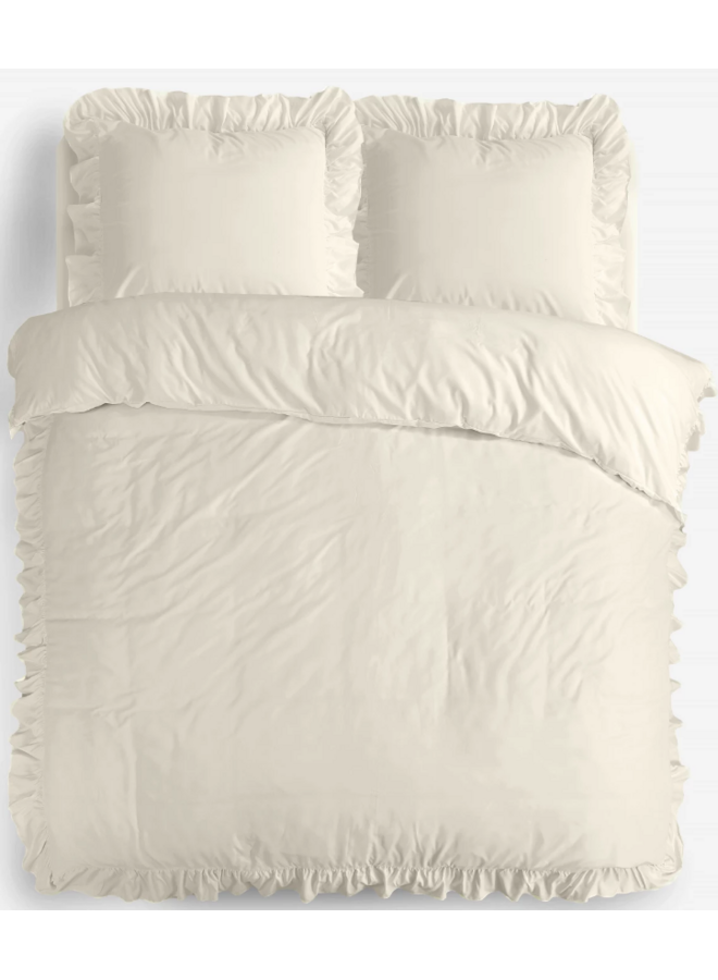 Dekbedovertrek Ruffles Creme - Microvezel PL2