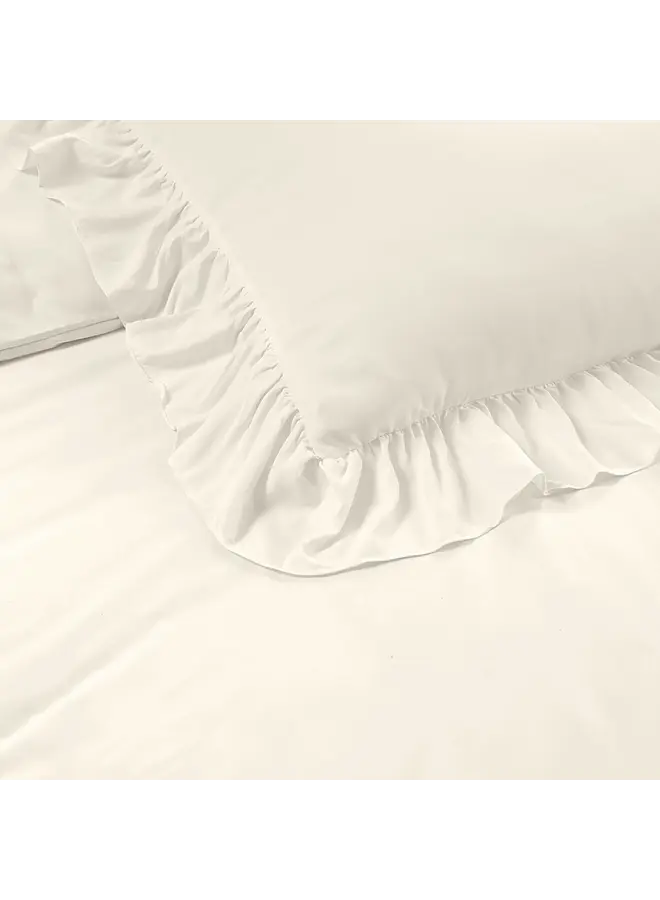 Sleeptime Dekbedovertrek Ruffles Creme - Microvezel