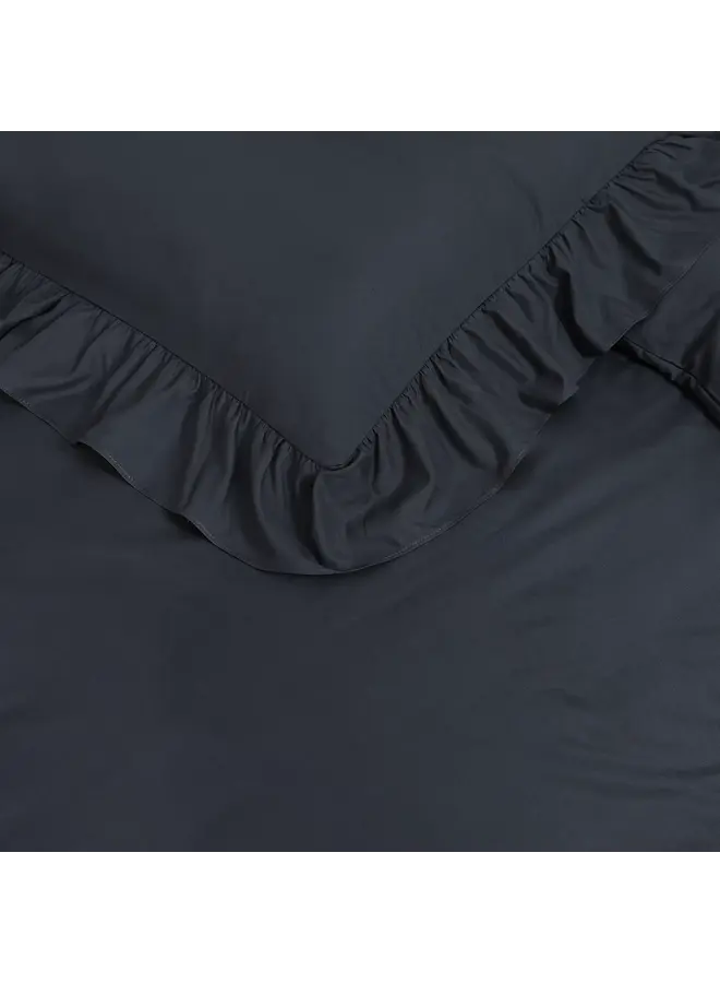 Sleeptime Dekbedovertrek Ruffles Antraciet - Microvezel
