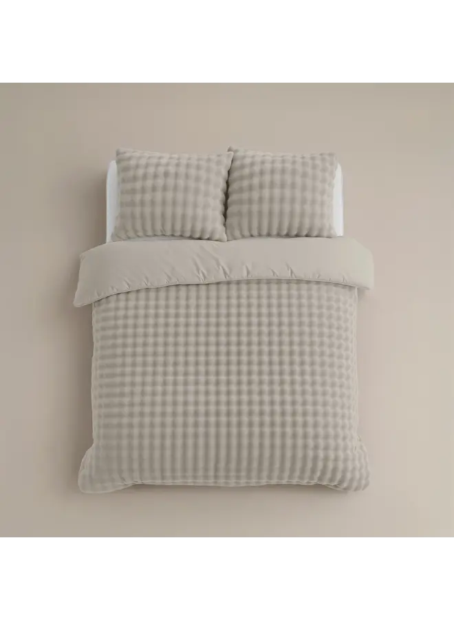 Sleeptime Dekbedovertrek Pompom Beige - Flanel Fleece