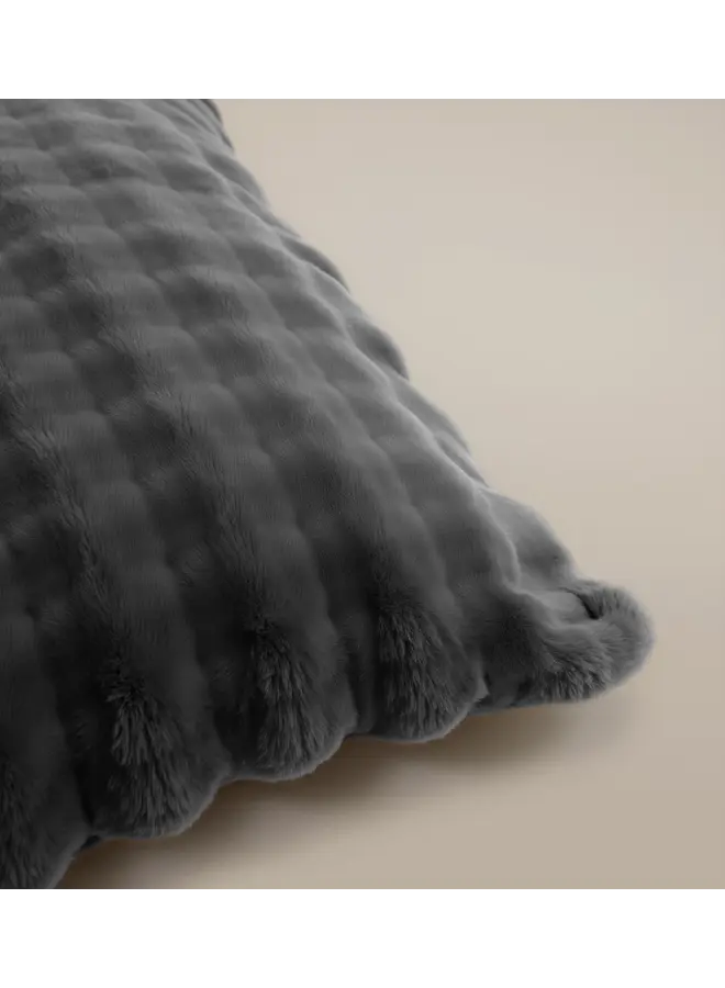 Sleeptime Dekbedovertrek Pompom Antraciet - Flanel Fleece
