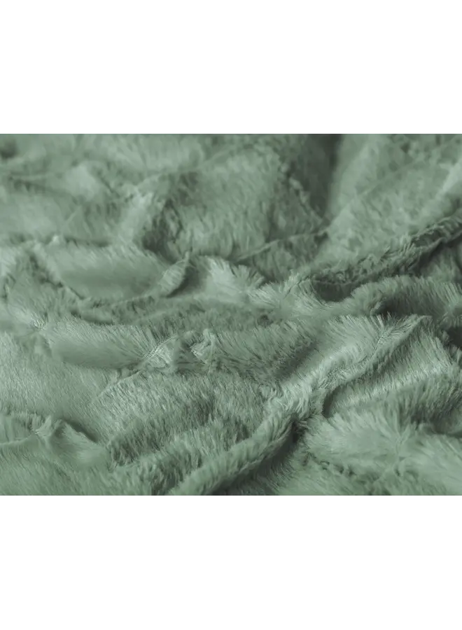 Sleeptime Dekbedovertrek Faux Fur Check Donker Groen - Polyester
