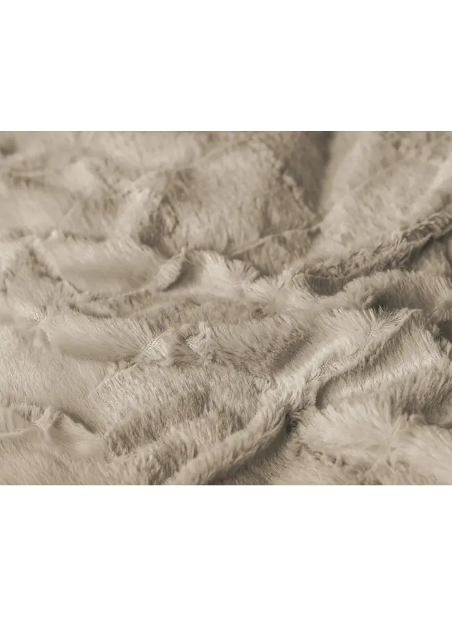 Sleeptime Dekbedovertrek Faux Fur Check Beige - Polyester