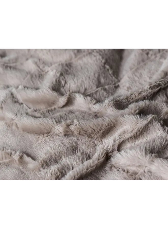 Sleeptime Dekbedovertrek Faux Fur Check Taupe - Polyester