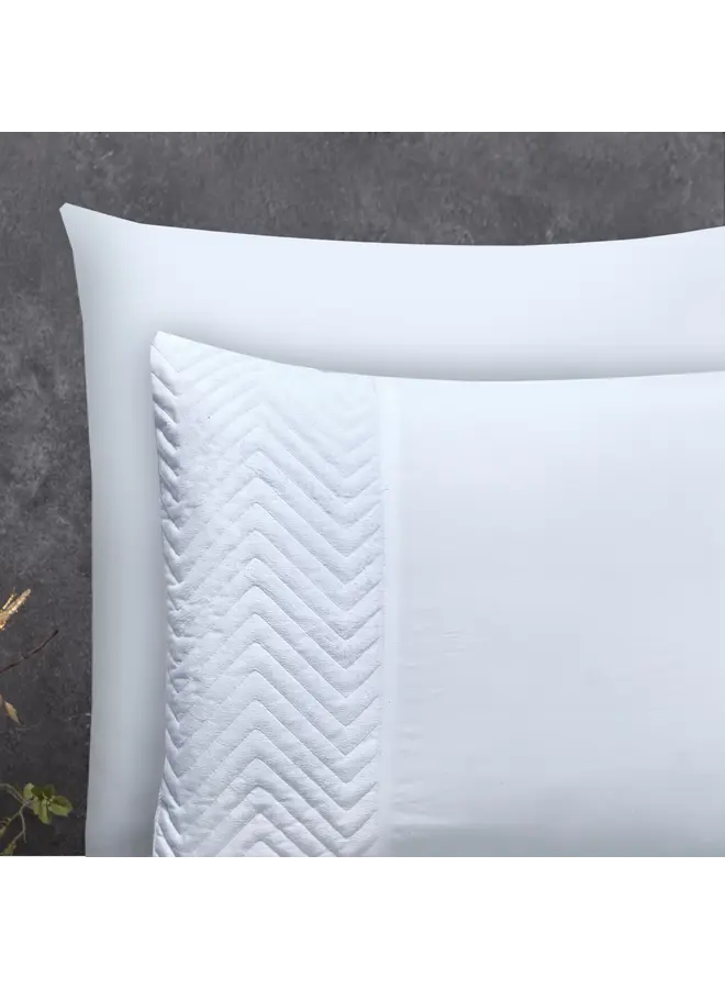 Sleeptime Dekbedovertrek Velvet Crossline Wit - Microvezel