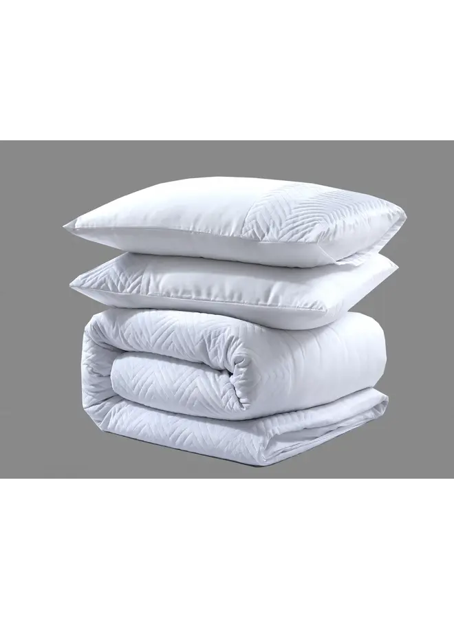 Sleeptime Dekbedovertrek Velvet Crossline Wit - Microvezel