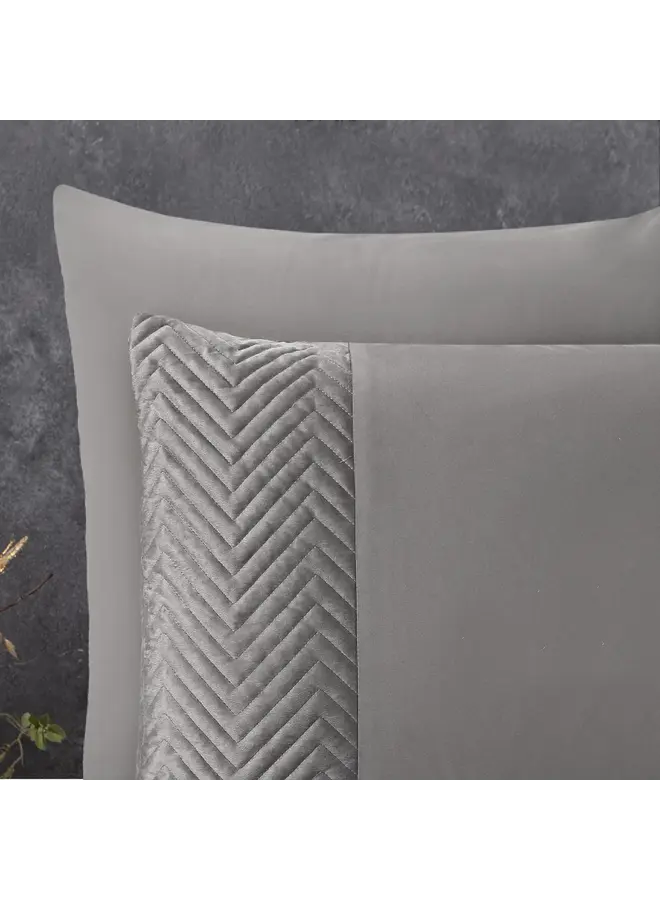 Sleeptime Dekbedovertrek Velvet Crossline Zand/Grijs - Microvezel