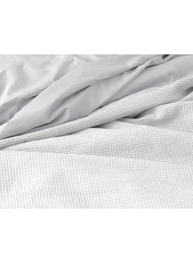 Primaviera Deluxe Dekbedovertrek Waffle Wit - Perkal Katoen