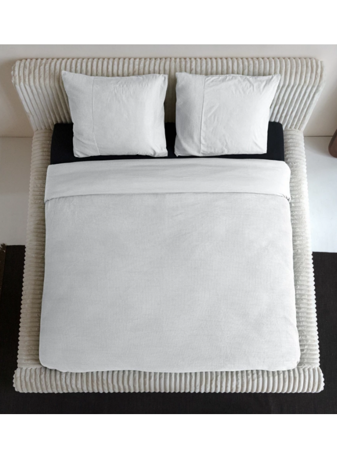 Dekbedovertrek Waffle Wit - Percale Katoen PL1