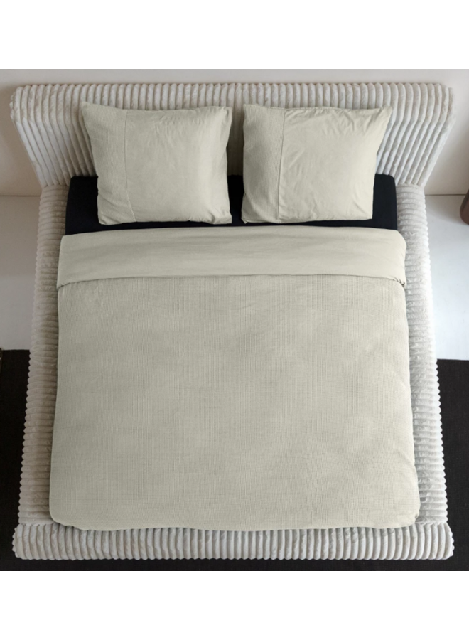 Dekbedovertrek Waffle Beige - Percale Katoen