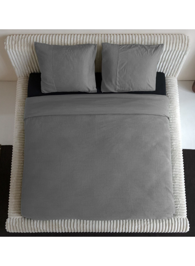 Primaviera Deluxe Dekbedovertrek Waffle Grijs - Perkal Katoen
