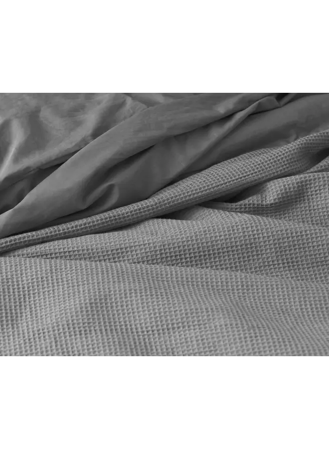 Primaviera Deluxe Dekbedovertrek Waffle Grijs - Perkal Katoen