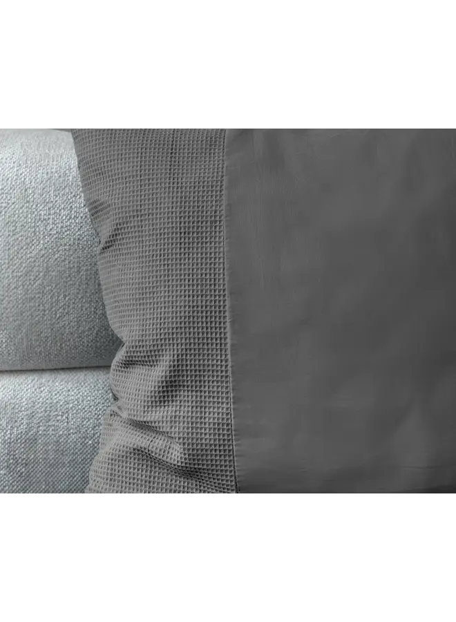 Primaviera Deluxe Dekbedovertrek Waffle Grijs - Perkal Katoen