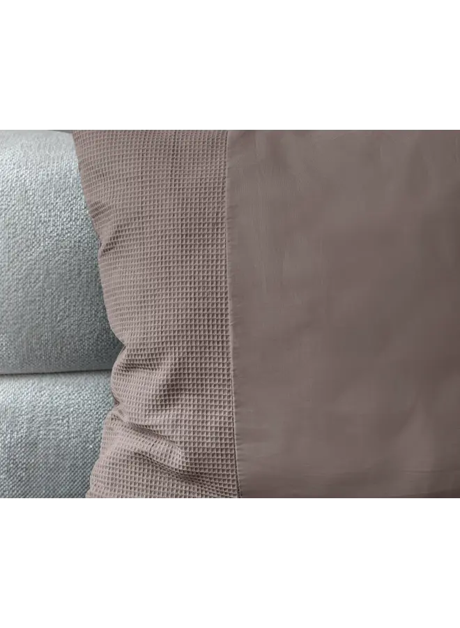 Primaviera Deluxe Dekbedovertrek Waffle Taupe - Perkal Katoen