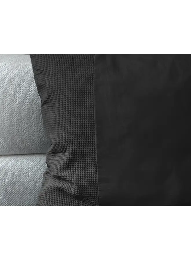 Primaviera Deluxe Dekbedovertrek Waffle Antraciet - Perkal Katoen