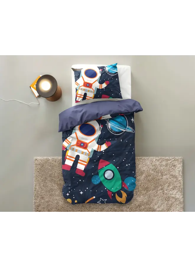 Little Monster Dekbedovertrek Kids Space Man 2 Blauw - Microvezel