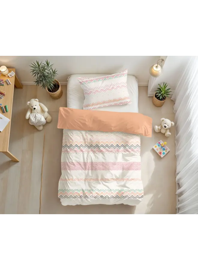 Little Monster Dekbedovertrek Kids Elaya Roze - Microvezel