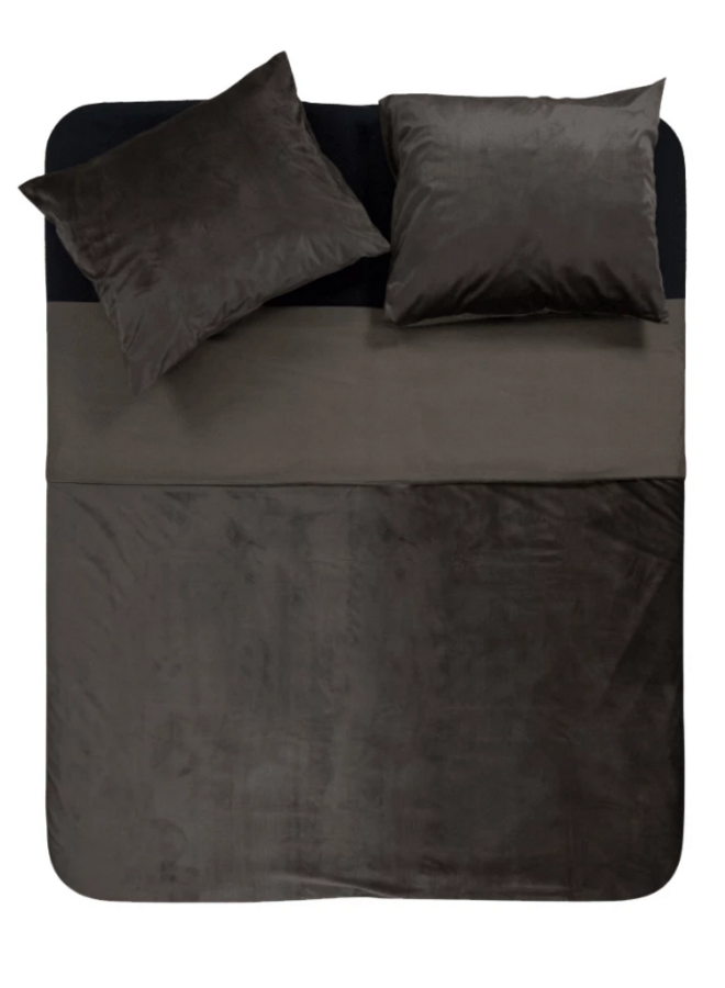 Dekbedovertrek Uni Piping Taupe - Velvet PL1