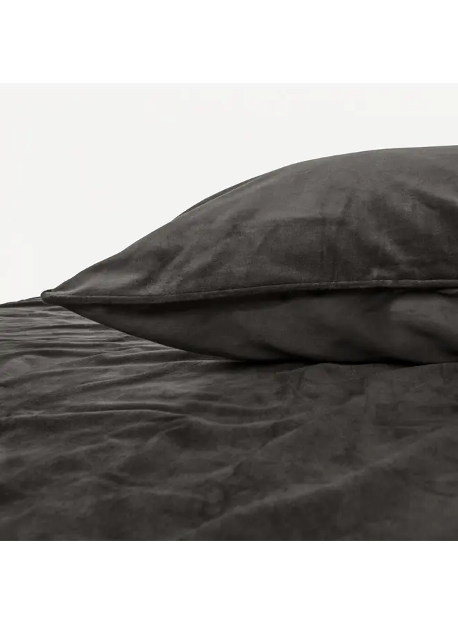 Sleeptime Dekbedovertrek Uni Piping Taupe - Velvet