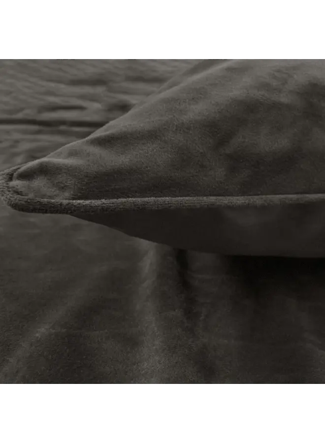 Sleeptime Dekbedovertrek Uni Piping Taupe - Velvet