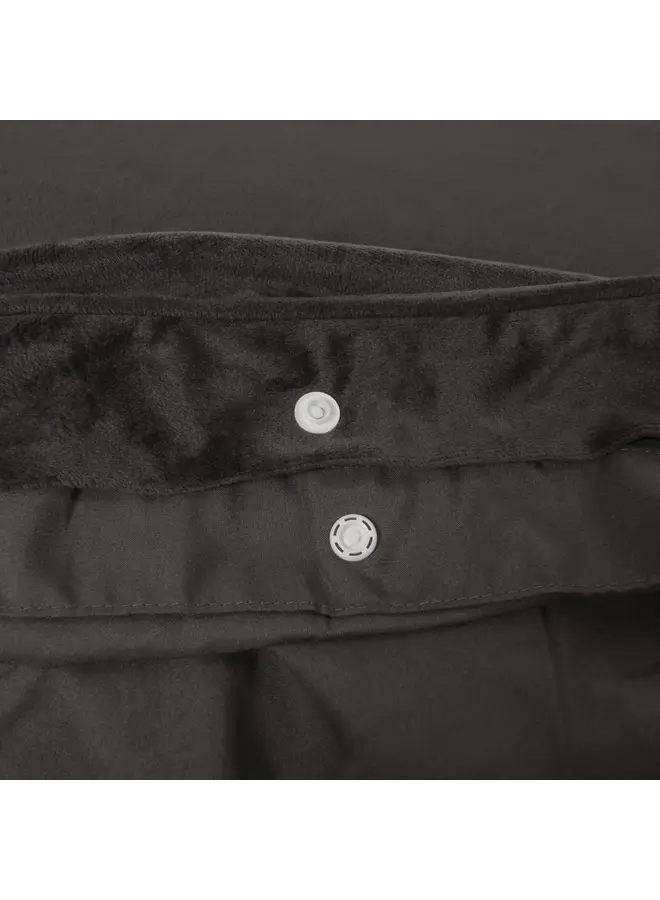 Sleeptime Dekbedovertrek Uni Piping Taupe - Velvet