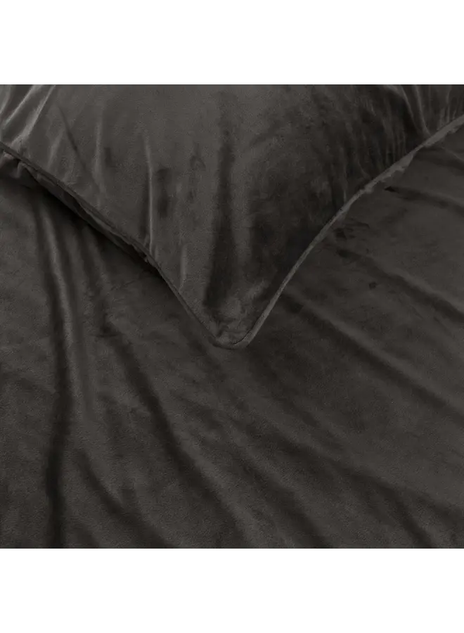 Sleeptime Dekbedovertrek Uni Piping Taupe - Velvet