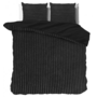 Sleeptime Dekbedovertrek Rib Zwart - Teddystof
