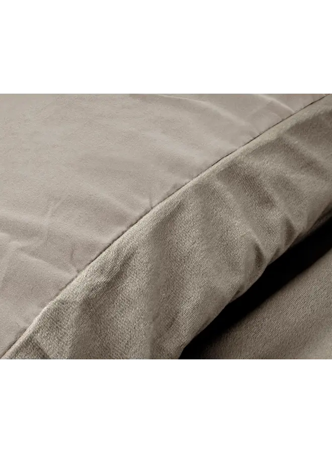 Sleeptime Dekbedovertrek Uni Taupe/Grijs - Velvet