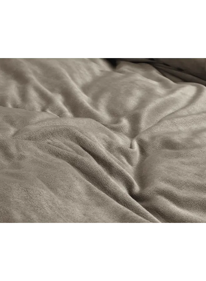 Sleeptime Dekbedovertrek Uni Taupe/Grijs - Velvet