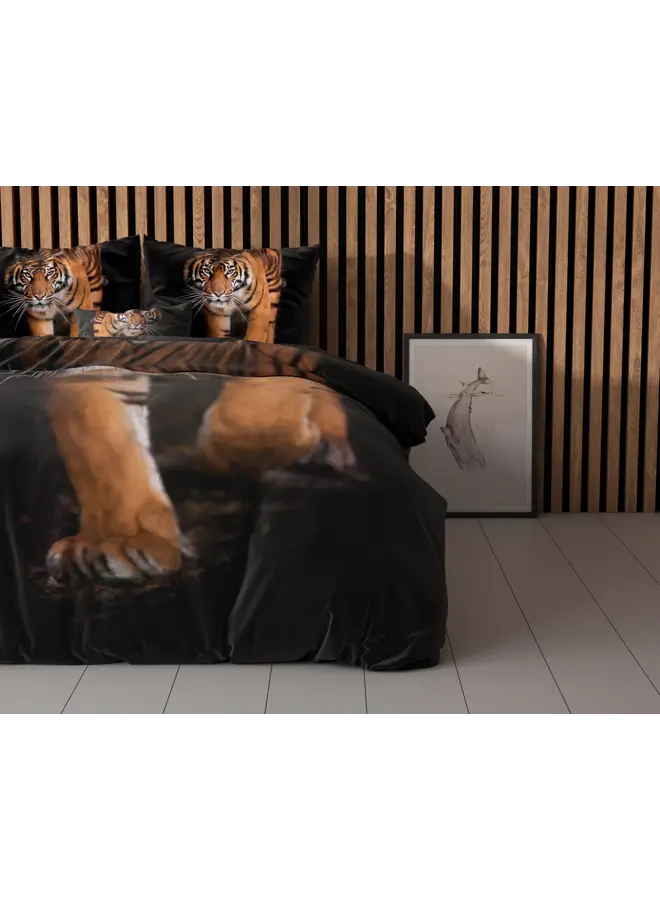 Sleeptime Dekbedovertrek Tiger Icon Zwart - Microvezel