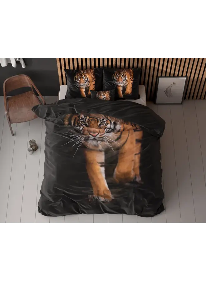 Sleeptime Dekbedovertrek Tiger Icon Zwart - Microvezel